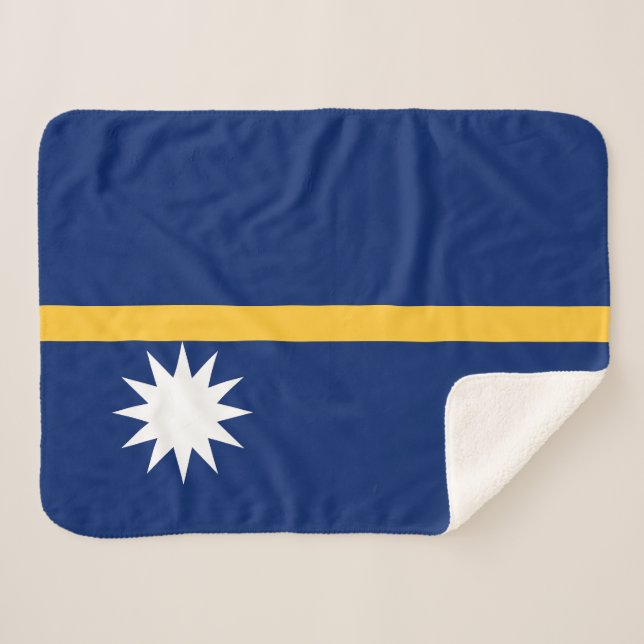 Cobertor Sherpa Nauru Flag (Frente (Horizontal))