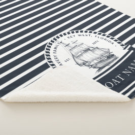 Cobertor Sherpa Náutico de Nome Personalizado do Barco