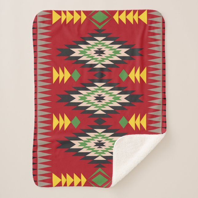 Cobertor Sherpa Navajo Design-1 Sherpa Blanket (Frente)