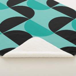 Cobertor Sherpa Negra e menta moderna do século médio