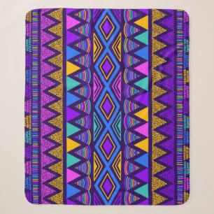 Cobertor Sherpa Neon Blue: Padrão Navajo Tribal