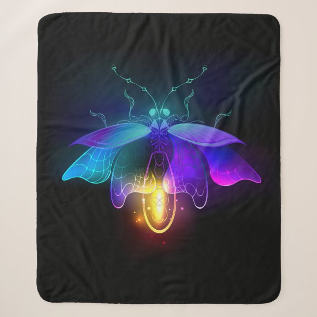 Cobertor Sherpa Neon Firefly a preto (Frente)