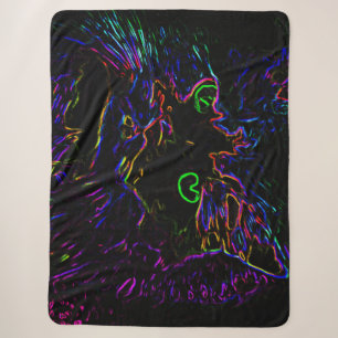 Cobertor Sherpa Neon Glow Cat