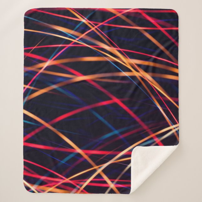 Cobertor Sherpa Neon ilumina textura com longa exposição.abstrato, (Frente)