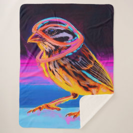 Cobertor Sherpa Neon Sparrow com Acentos Brilhantes