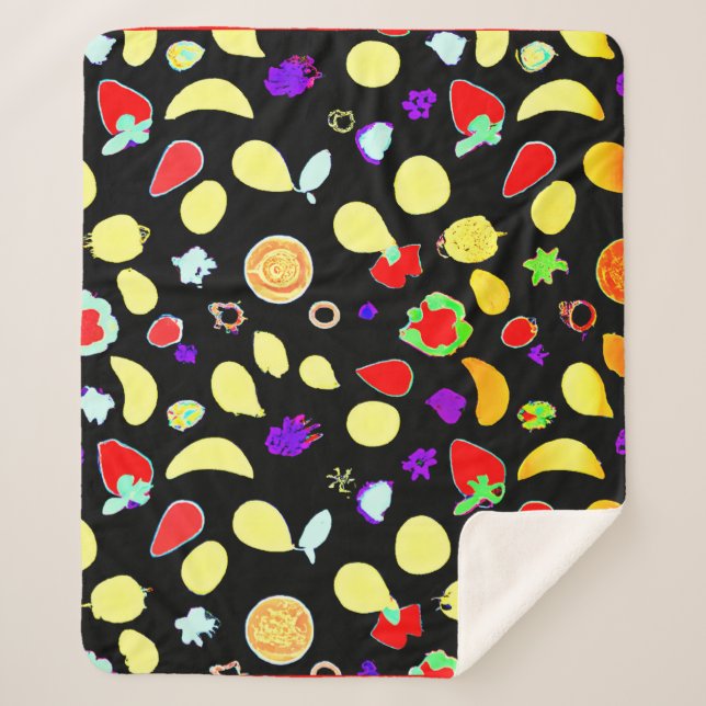 Cobertor Sherpa Neon Tropic Fruta Burst (Frente)