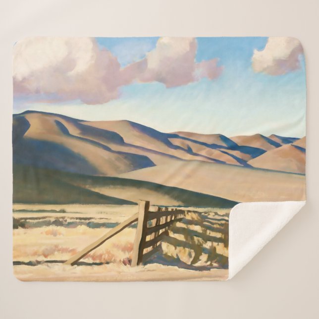 Cobertor Sherpa "Nevada Colinas" por Maynard Dixon (Frente (Horizontal))