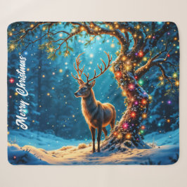 Cobertor Sherpa Neve de Natal brilho brilhante colorido