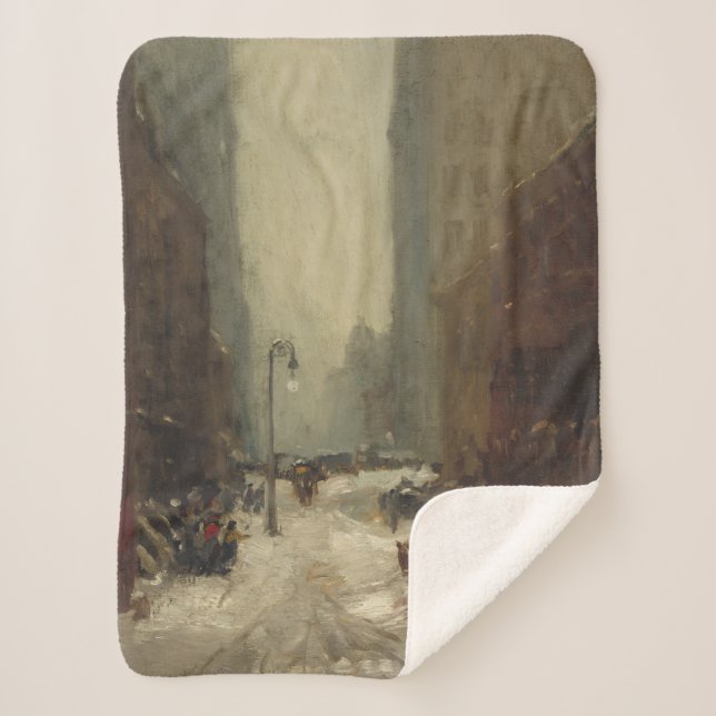 Cobertor Sherpa Neve em Nova Iorque (inverno em NYC) (Frente)