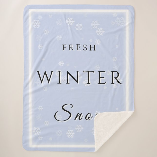 Cobertor Sherpa Neve fresca de inverno com neve (Frente)
