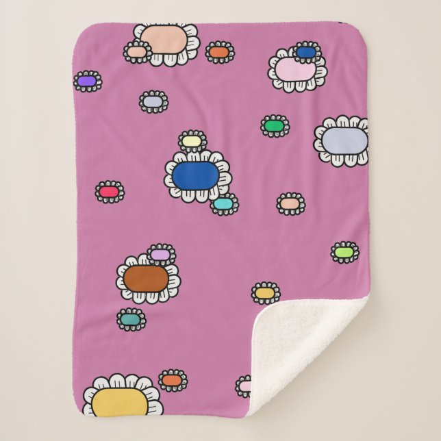 Cobertor Sherpa nice flowers (Frente)