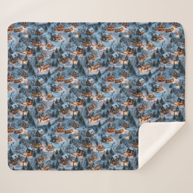 Cobertor Sherpa Night Before Christmas - Twilight Serenity  (Frente (Horizontal))