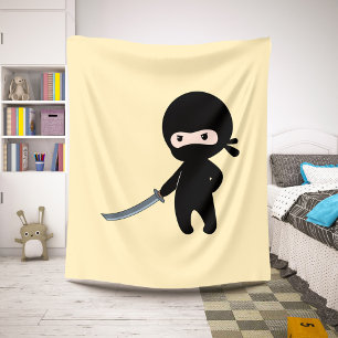 Cobertor Sherpa Ninja Tiny Angry em Amarelo