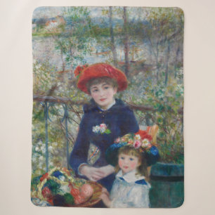 Cobertor Sherpa No Terraço, Retrato Impressionista, Renoir