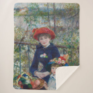 Cobertor Sherpa No Terraço, Retrato Impressionista, Renoir