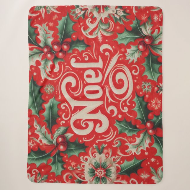 Cobertor Sherpa Noel Vermelho e Verde (Frente)