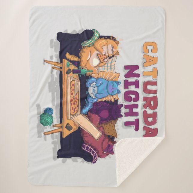 Cobertor Sherpa Noite de sábado (Frente)