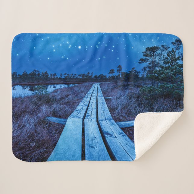 Cobertor Sherpa Noite dos pântanos (Frente (Horizontal))