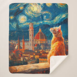 Cobertor Sherpa Noite Estrelada sobre Florença Arte de Gato Lara