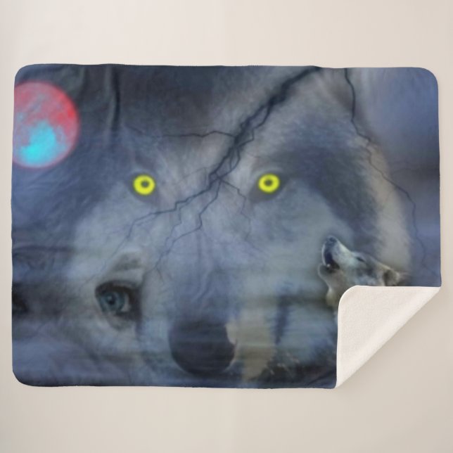 COBERTOR SHERPA NOITE WOLVES (Frente (Horizontal))