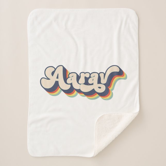Cobertor Sherpa Nome Aarav Nome Sobrenome Personalizado Aarav P (Frente)