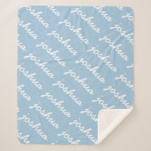 Nome Cursivo Azul do Add-YourName Sherpa Blanket