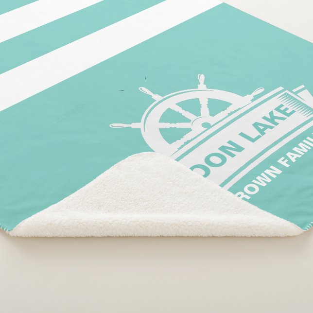 Cobertor Sherpa Nome da Família de Férias do Lago House (3/4)