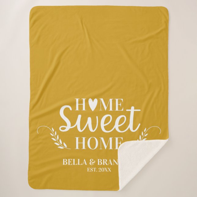 Cobertor Sherpa Nome da família do monograma Sherpa Blanket (Frente)