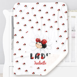 Cobertor Sherpa Nome de Ladybug bonito Sherpa Blanket