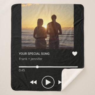 Cobertor Sherpa Nome de Música Personalizada na Playlist Foto de P