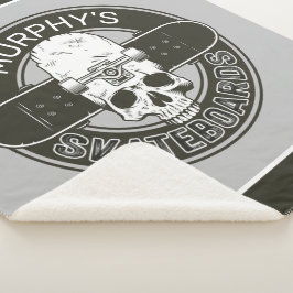 Cobertor Sherpa NOME DE Skater Personalizado Skate Skate Skull