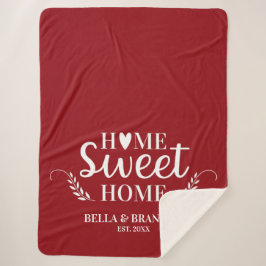 Cobertor Sherpa Nome do Monograma Moderno Script Red Sherpa Blanke
