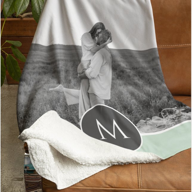 Cobertor Sherpa Nome e Foto Personalizados da Casa Pastel Minimali (Criador carregado)