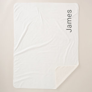 Cobertor Sherpa Nome editável minimalista simples ou outro texto