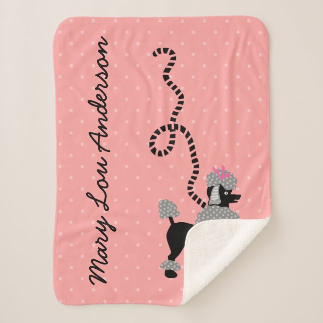 Cobertor Sherpa Nome feito sob encomenda moderno do 50 cor-de-rosa (Frente)