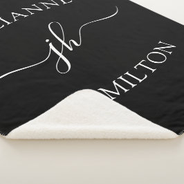 Cobertor Sherpa Nome Monógamo Personalizado Minimalista