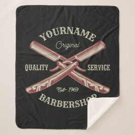 Cobertor Sherpa NOME Personalizado Barber Hetero Razor Barbershop