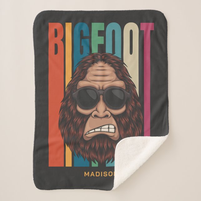 Cobertor Sherpa Nome personalizado Bigfoot (Frente)