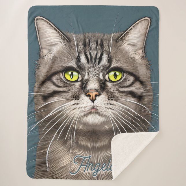 Cobertor Sherpa Nome Personalizado da Cinza Misteriosa (Frente)