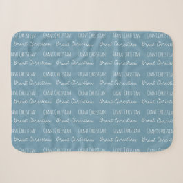 Cobertor Sherpa Nome personalizado do Baby Boy Azul repetido