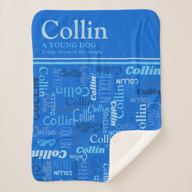 Cobertor Sherpa Nome personalizado do Collin, que significa tons d (Frente)