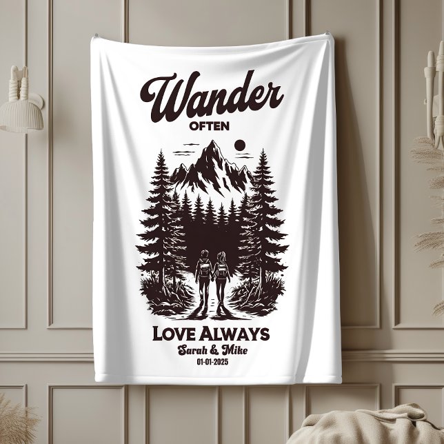 Cobertor Sherpa Nome personalizado e data presente de casamento, p (Criador carregado)