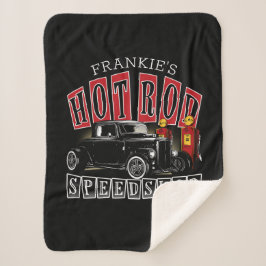 Cobertor Sherpa Nome Personalizado Garagem de Estação de Gás Compr