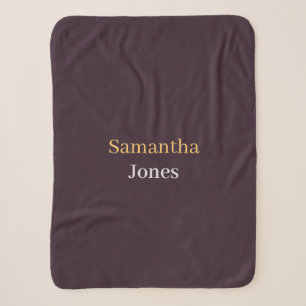 Cobertor Sherpa Nome personalizado minimalista moderno burgundy