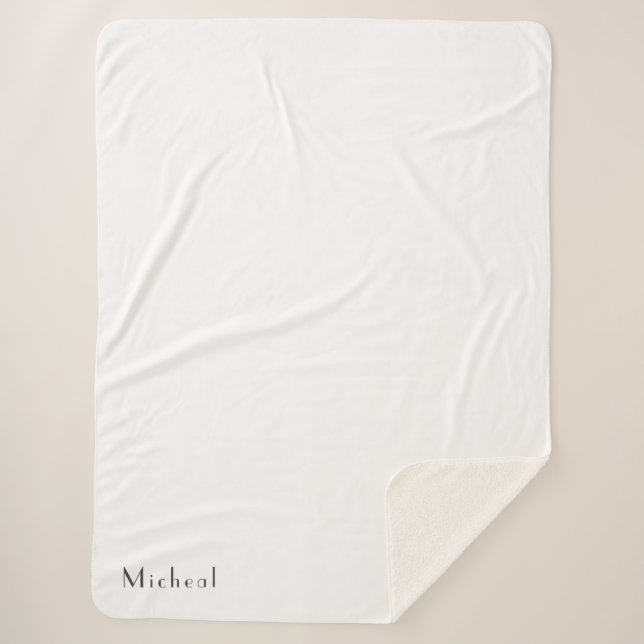 Cobertor Sherpa Nome Personalizado Personalizado Chic para todos (Frente)