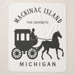 Cobertor Sherpa Nome Personalizado, Texto e Cor Mackinac Island