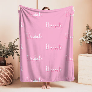 Cobertor Sherpa Nome Sherpa Blanket Pink Personalizado Girl