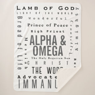 Cobertor Sherpa Nomes Cristãos De Deus, Simples Moderno
