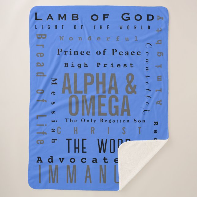 Cobertor Sherpa Nomes Cristãos De Deus, Simples Moderno (Frente)