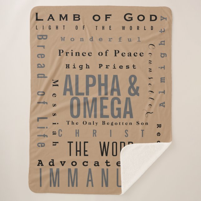 Cobertor Sherpa Nomes Cristãos De Deus, Simples Moderno (Frente)